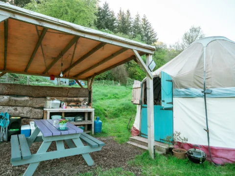 Hill Farm Tintern Yurt Glamping Accommodation.